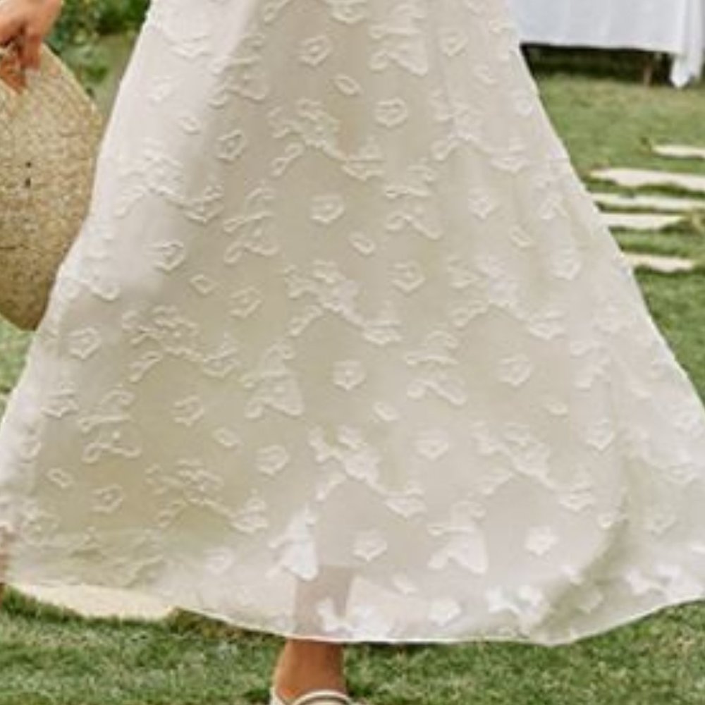 Simplee Women's V Neck Formal Maxi Ruffle Dress Long Flowy Bridesmaid Dress - Picture 7 of 14